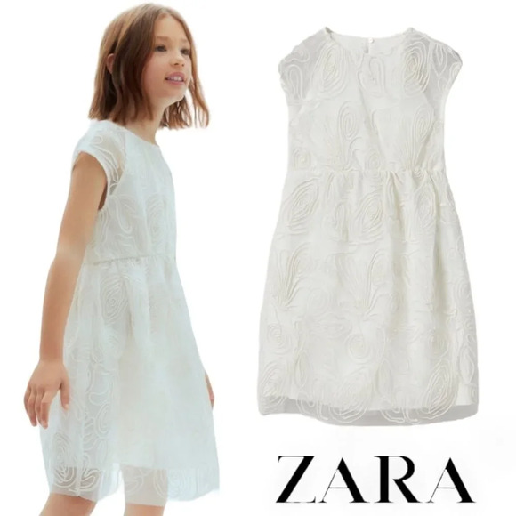 ZARA Kids | Ecru | CORDED DRESS - Picture 1 of 7